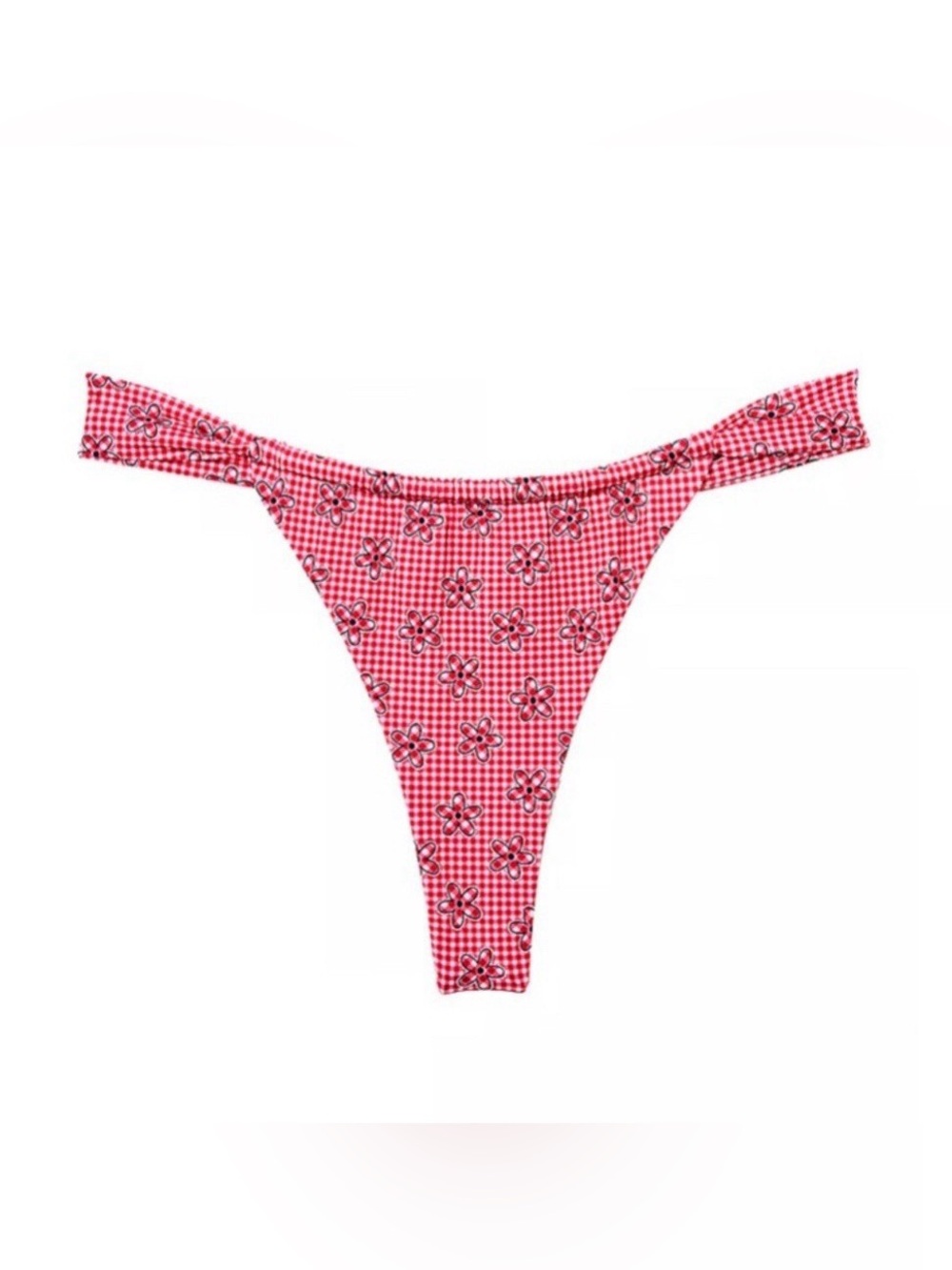 Pink by Frankie's Bikinis Ladybug Gingham Bikini Bottom